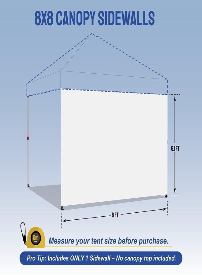 CROWN SHADES SunWall مطلي بالفضة لخيمة قابلة للطي مقاس 8x8، عبوة واحدة من الجدار الجانبي فقط مع طلاء فضي (عبوة واحدة، أبيض) - Image 2