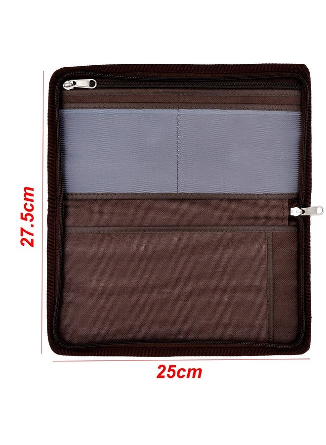 Asraw Stylish Ergonomic PU Faux Leather Document Holder Chequebook/Passbook Vehicle Papers Organizer (Tan) - Image 2