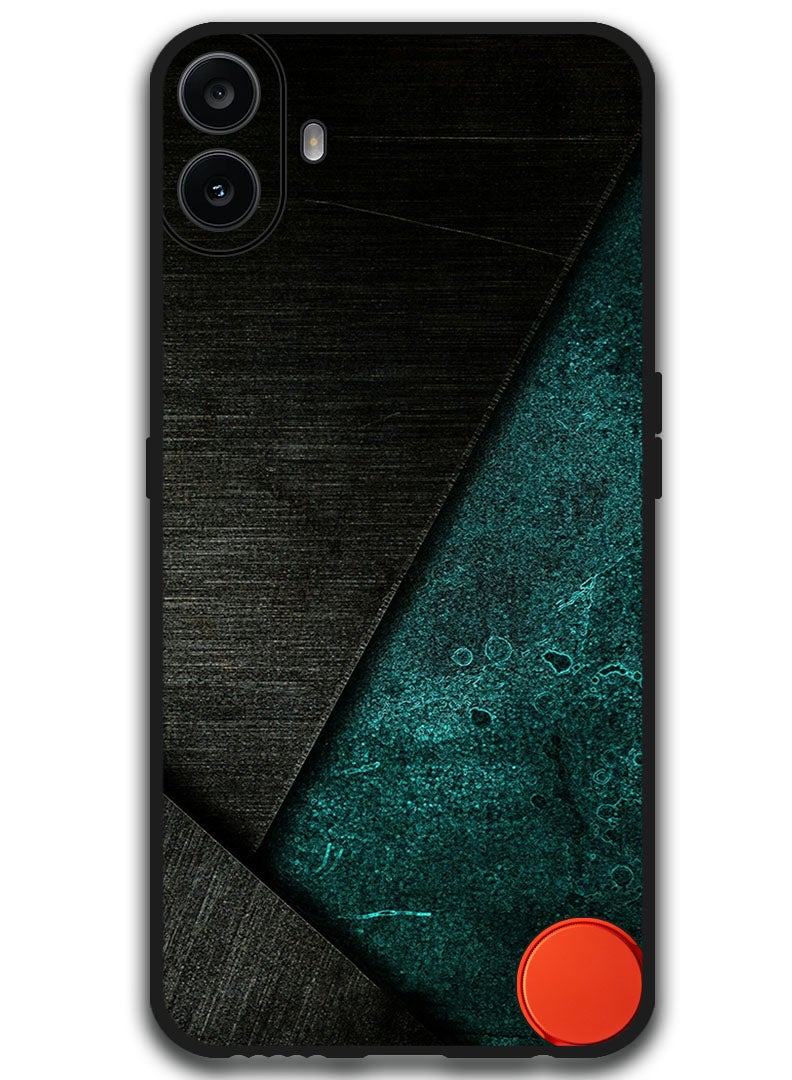 Theodor غطاء واقي مضاد للخدش ومقاوم للصدمات لهاتف Nothing CMF 1 باللون الأسود والنمط الأخضر الداكن - Image 1