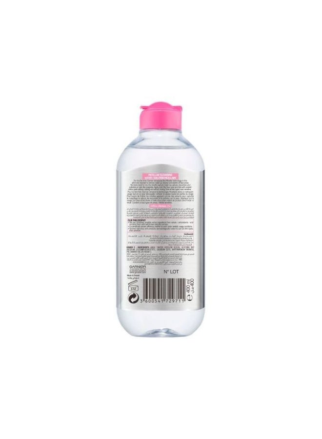 Garnier Micellar Water for Makeup Removal and Facial Cleansing 400ml, from Garnier for Sensitive Skin, Vegan, and Formulated Without Alcohol, Oils, and Perfumes - Image 2