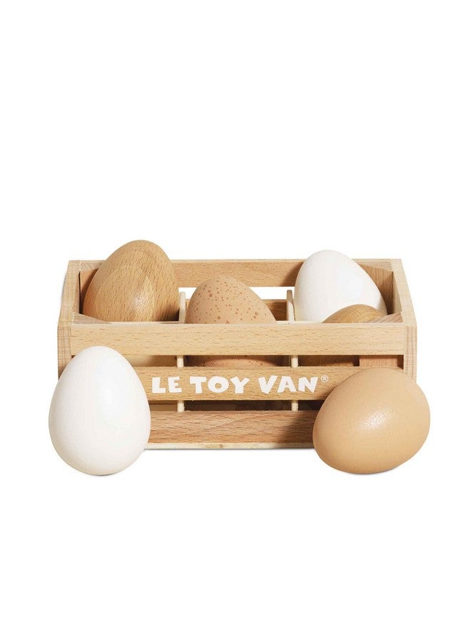 لي توي فان صندوق خشبي لبيض مزرعة النحل - نصف دستة بيض | مثالي للعب التظاهري في السوبر ماركت أو متجر المواد الغذائية أو المقهى | هدية رائعة (TV190) - Image 1