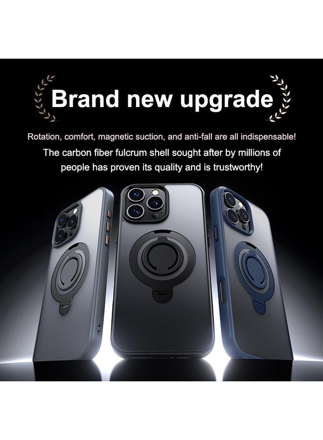 S-TOP Case For iPhone 15 Pro Frosted MagSafe Magnetic Rotating Ring Holder Phone Case - Image 2
