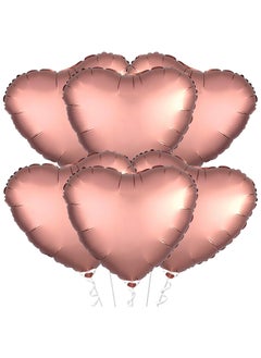 KATCHON Rose Gold Heart Foil Balloon pack of 6 for Birthday Decoration  - Image 1