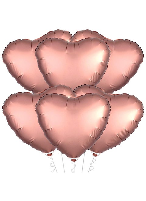 Rose Gold Heart Foil Balloon pack of 6 for Birthday Decoration