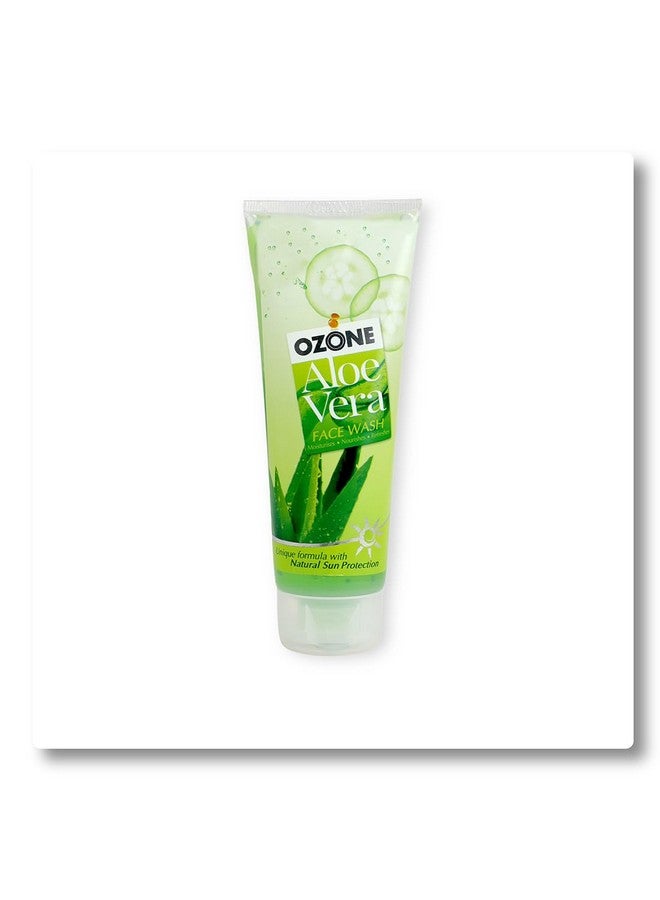 Ozone Aloe Vera Face Wash | Enriched With Aloe Vera, Cucumber, Turmeric & Tea Tree | For All Skin Type, Soft, Smooth, Refreshed & Glowing Skin | For Men & Women | 100Ml (Pack Of 3)  - Image 1