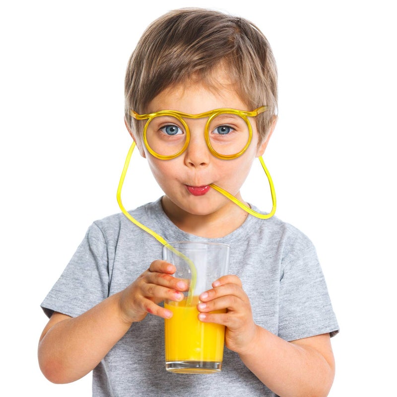 Sumind 8 Pieces Silly Straw Glasses Crazy Fun Loop Straws Novelty Drinking Eyeglasses for Annual Meeting Fun Parties Birthday Assorted Colors - Image 4