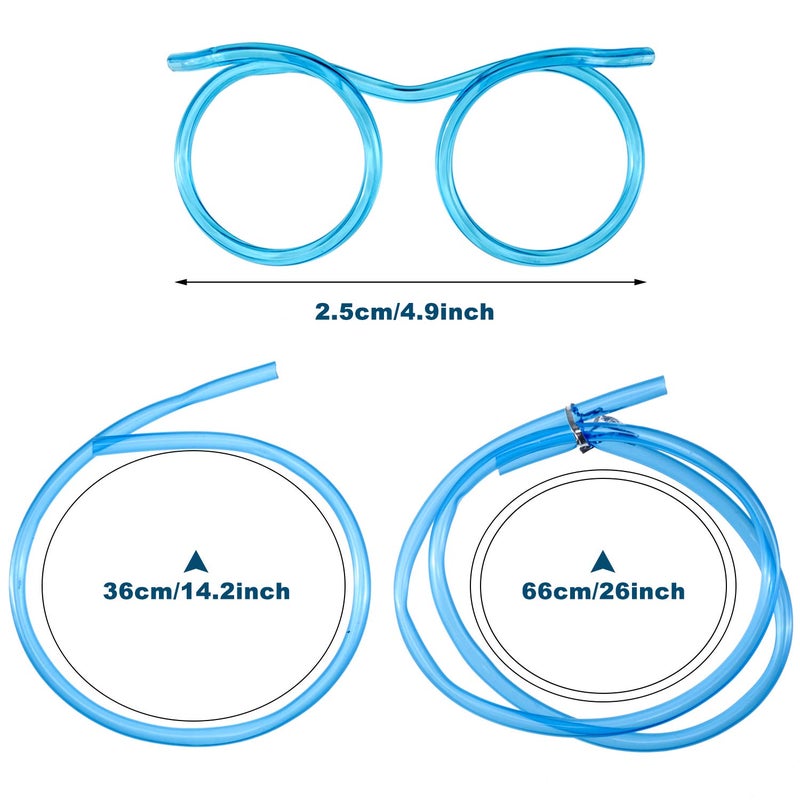 Sumind 8 Pieces Silly Straw Glasses Crazy Fun Loop Straws Novelty Drinking Eyeglasses for Annual Meeting Fun Parties Birthday Assorted Colors - Image 2
