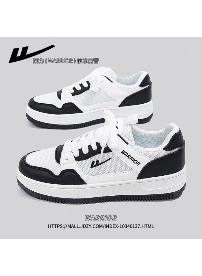 Warrior Official Women's Sneakers Autumn Lightweight Soft Sole Patchwork Mesh Shoes White Black Size 35