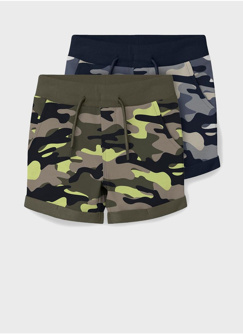 NAME IT - Kids 2 Pack Aop Print Shorts - Image 1