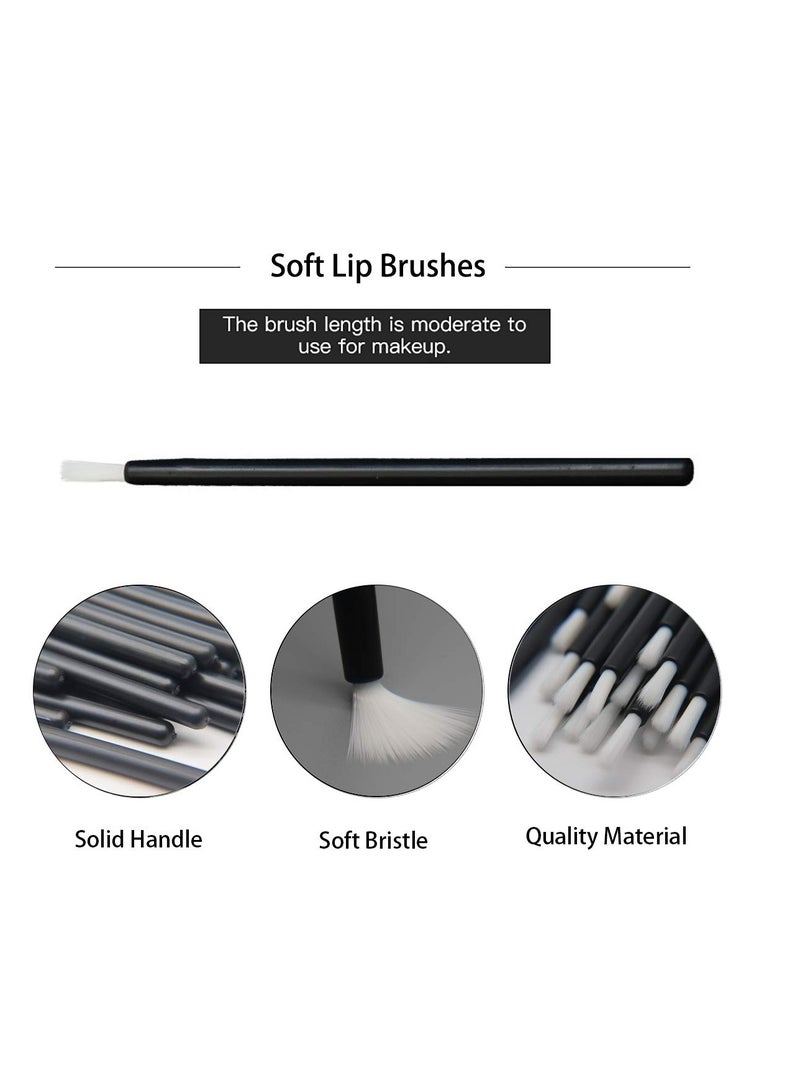 NEGEMEL 100 Pcs Disposable Makeup Lip Brushes PYO Cookie Paint Brushes Nail Polish Brushes Cosmetic Lip Brush Wands mini paint brushes for cookies (Black)  - Image 3