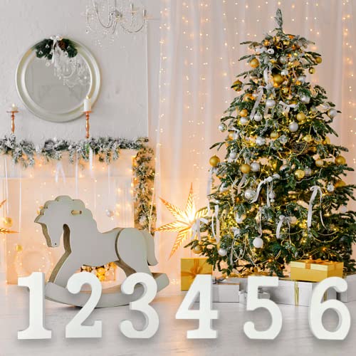 AOCEAN 4 Inch White Wood Numbers Unfinished Wood Number for Wall Decorative Standing Numbers Slices Sign Board Decoration for Craft Home Party Projects (1) - Image 4