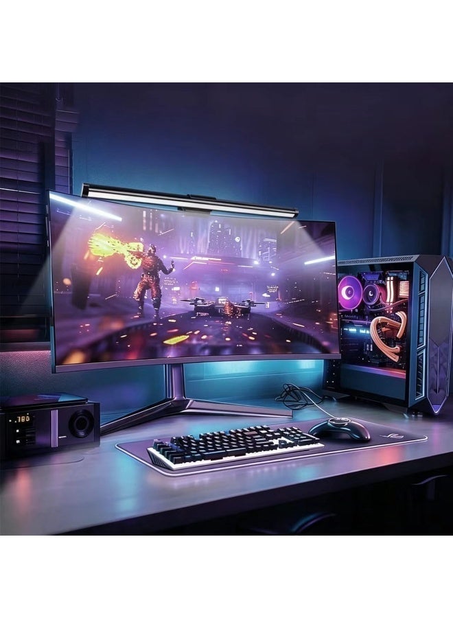شريط إضاءة شاشة RGB بطول 40 سم يعمل بالـ USB - إضاءة مزدوجة بـ 3 ألوان، مصباح شاشة قابل للتعديل لحماية العين للألعاب والمكتب والعمل والمنزل وسطح المكتب - Image 1