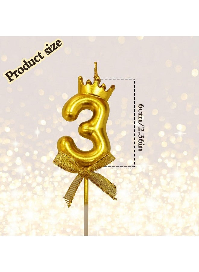 FI - FLICK IN 2 Pc 34 Number Candle for Birthday Cake Metallic Gold Number Candle with Crown on Top for Anniversary Cake Topper 34th Birthday Cake Decoration 0-9 Number Candles (Pack of 2, Gold)