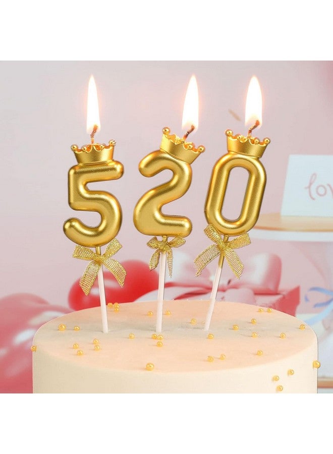 FI - FLICK IN 2 Pc 34 Number Candle for Birthday Cake Metallic Gold Number Candle with Crown on Top for Anniversary Cake Topper 34th Birthday Cake Decoration 0-9 Number Candles (Pack of 2, Gold)