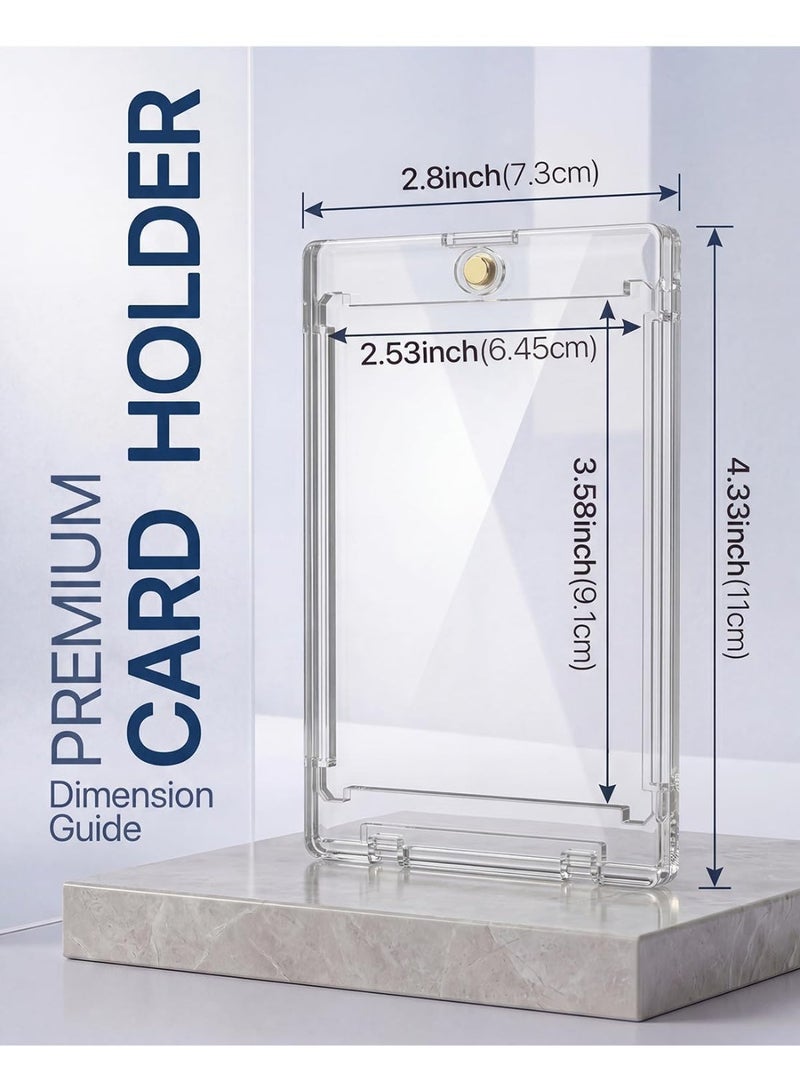 8ct Magnetic Card Holder, With 2 stands,35pt One Touch Card Holder, U-V Protection Cards Sleeves,Hard Plastic Case for Trading Cards, Clear Display Case for Sports, Baseball, Football, Game Cards - Image 3