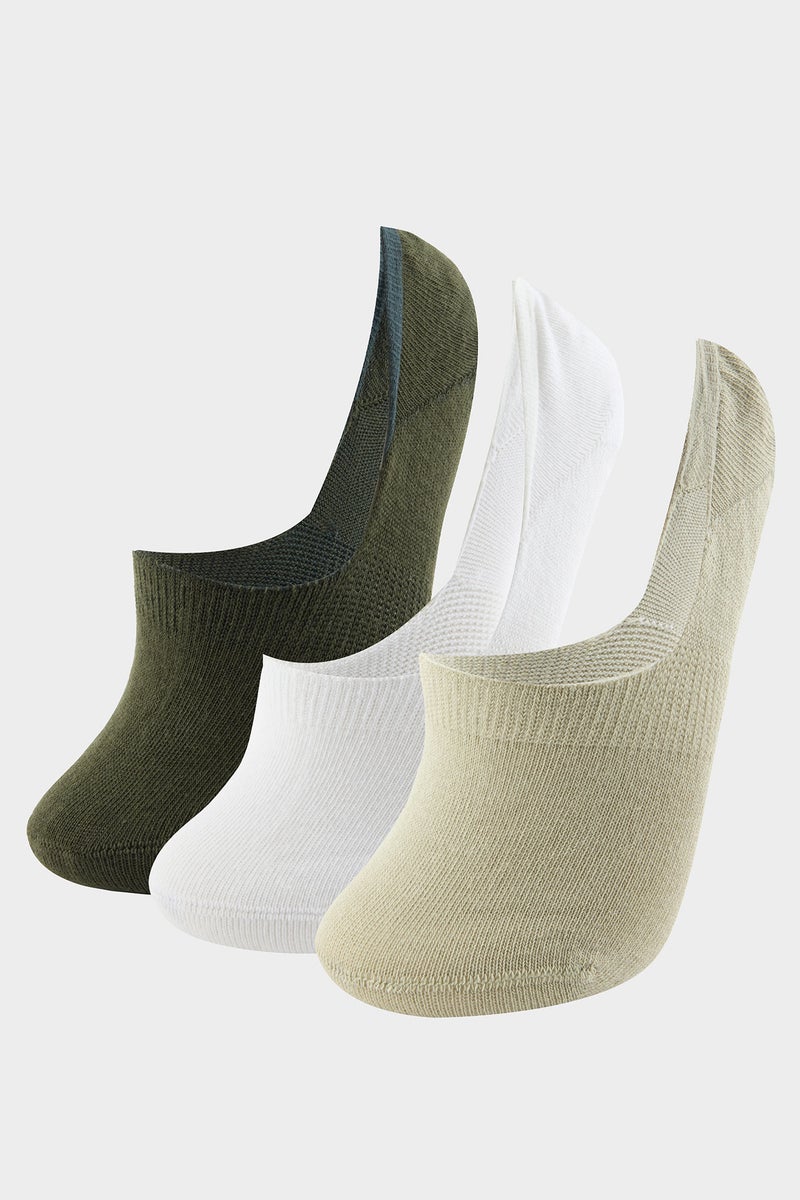 DeFacto Green Woman Woman Basic 3 piece Cotton Babet Socks Casual - Image 1