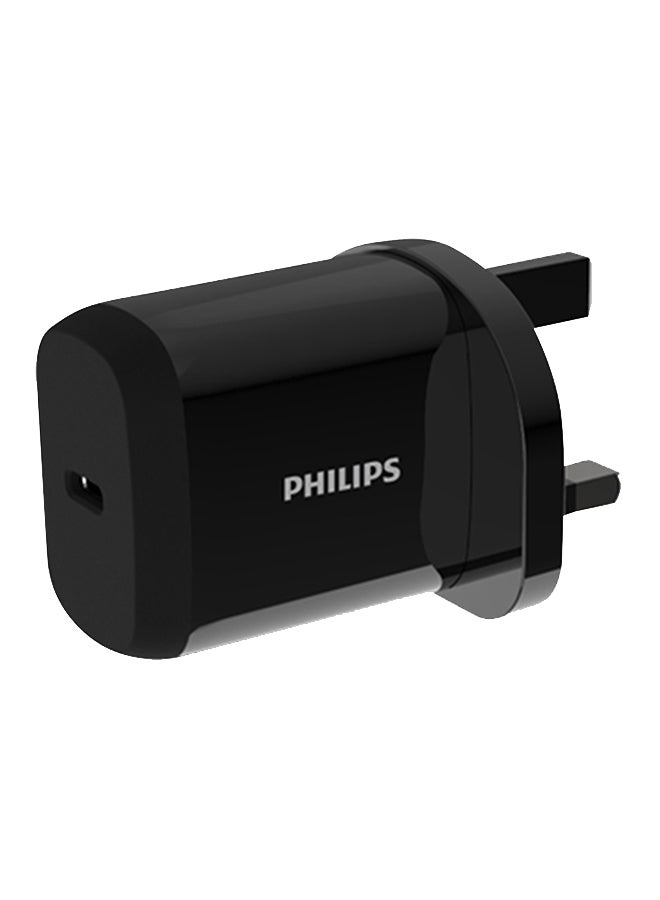 Philips 25W Fast Charging Wall Charger With PD+PPS Support Black - Image 1