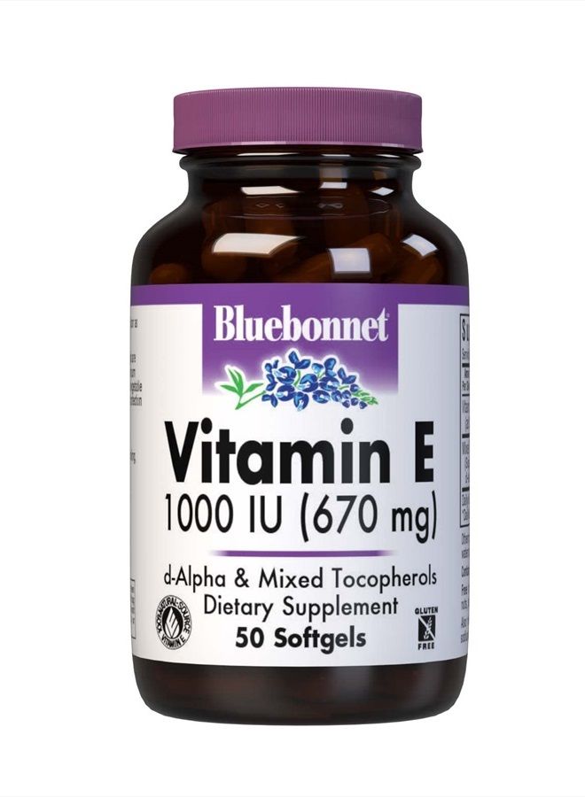 BlueBonnet Vitamin E 1000 IU Mixed Softgels, 50 Count - Image 1