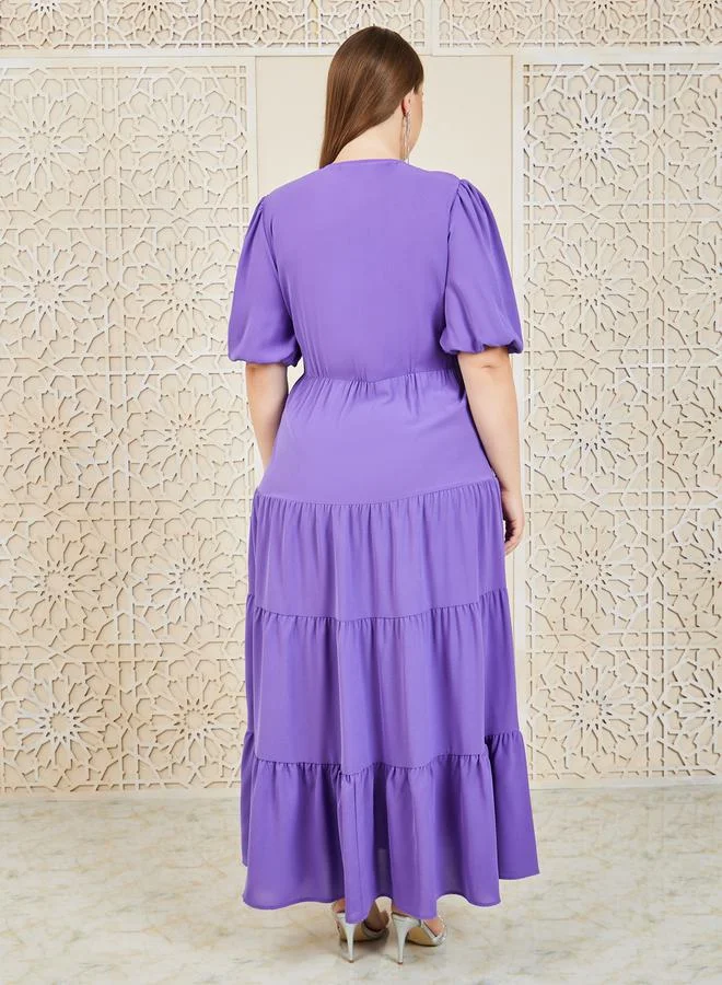 ستايلي Tiered Poplin Dress