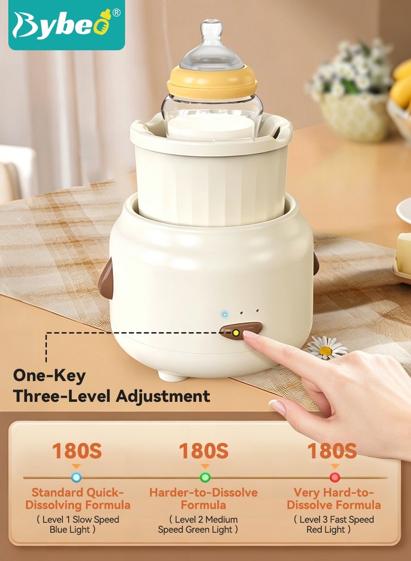 Bybeo Baby Milk Bottle Shaker with 2PCS Formula Dispensers, Automatic Baby Formula Mixer, Universal Bottle Shaking Machine, Baby Milk Powder Mixer with 3 Modes, 360 Degrees Constant Speed - Image 5