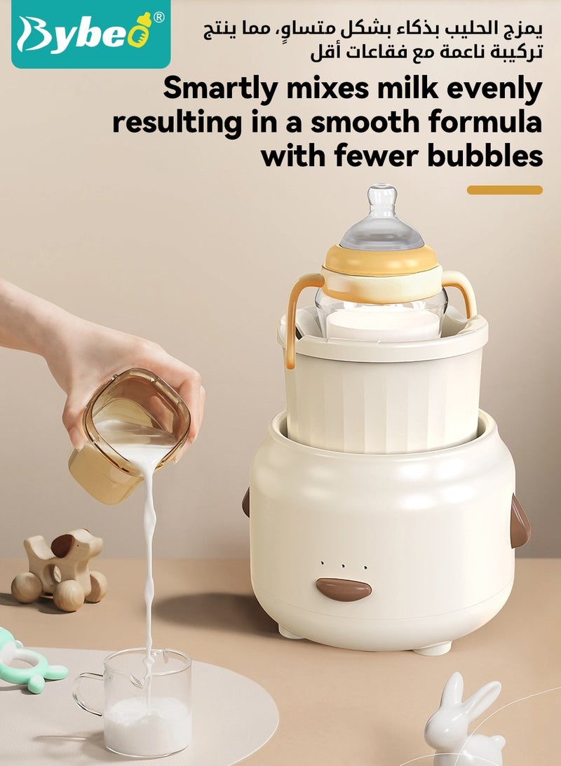 Bybeo Baby Milk Bottle Shaker with 2PCS Formula Dispensers, Automatic Baby Formula Mixer, Universal Bottle Shaking Machine, Baby Milk Powder Mixer with 3 Modes, 360 Degrees Constant Speed - Image 3
