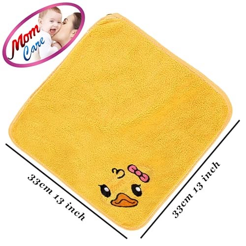 MOM CARE Baby Face Towels, Extra Soft Reusable Napkins for Newborn, Infants,Toddlers & Adults in Pack of 6 Yellow - Image 3