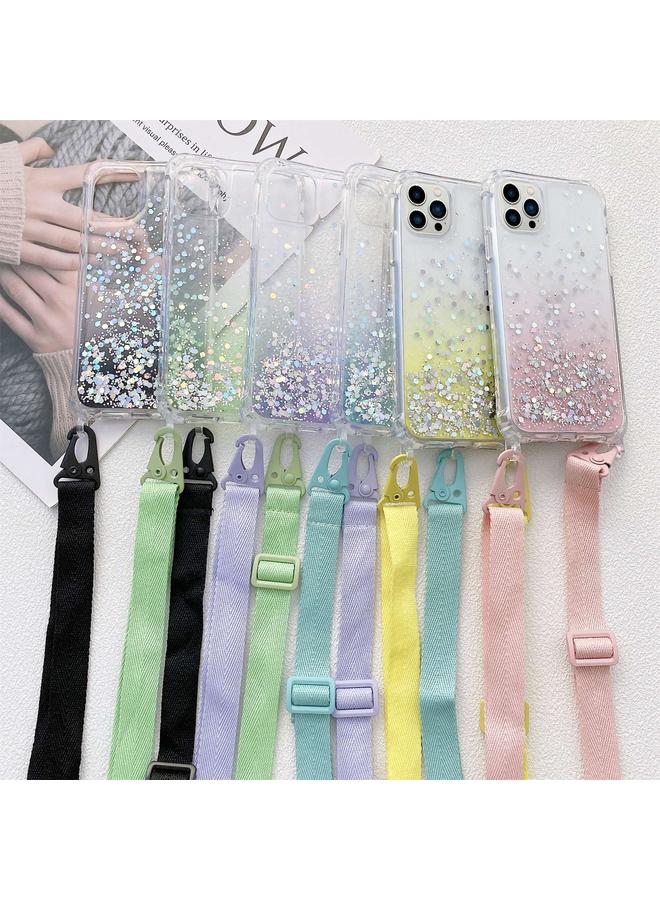 erorex Case For iPhone 14 Pro Max Lanyard Gradient Glitter Epoxy Case - Image 2