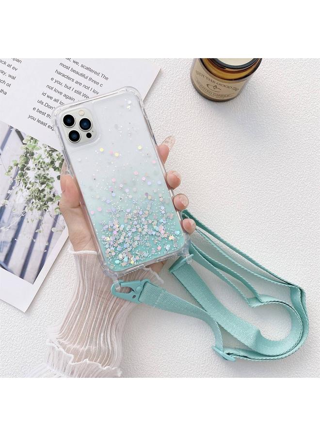 erorex Case For iPhone 14 Pro Max Lanyard Gradient Glitter Epoxy Case - Image 1