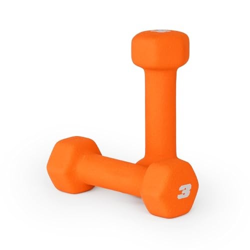 CAP Barbell Neoprene Dumbbell Weights, 3 lb Pair, Spiced Orange - Image 1