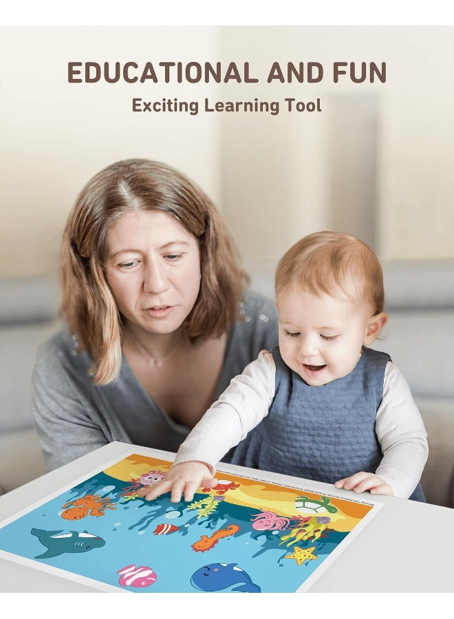 Babebay Disposable Stick-on Placemats 40 Pack for Baby & Kids, Toddler Placemats in Reusable Pouch 12" x 18" (Blue Ocean Life) - Image 5