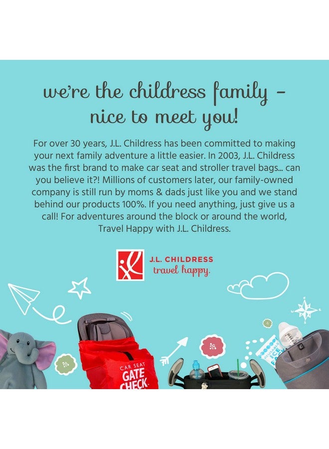 جي إل تشيلدريس حقيبة فحص بوابة JL Childress DELUXE لعربات الأطفال الفردية والمزدوجة - حقيبة عربة أطفال للطائرة - حقيبة سفر كبيرة لعربة الأطفال مع أحزمة كتف قابلة للتعديل - حقيبة عربة أطفال للسفر الجوي - رمادي - Image 4