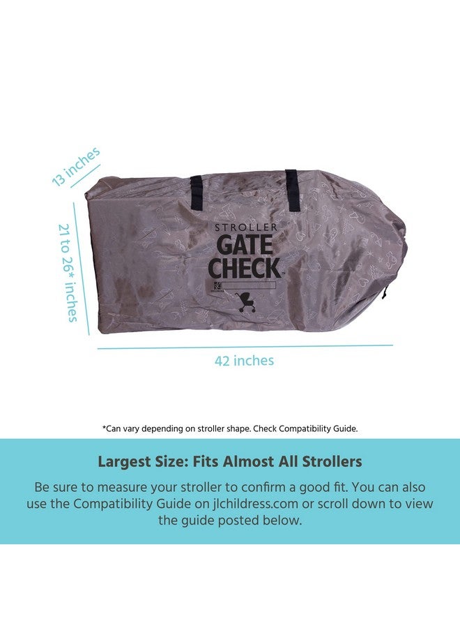 جي إل تشيلدريس حقيبة فحص بوابة JL Childress DELUXE لعربات الأطفال الفردية والمزدوجة - حقيبة عربة أطفال للطائرة - حقيبة سفر كبيرة لعربة الأطفال مع أحزمة كتف قابلة للتعديل - حقيبة عربة أطفال للسفر الجوي - رمادي - Image 3