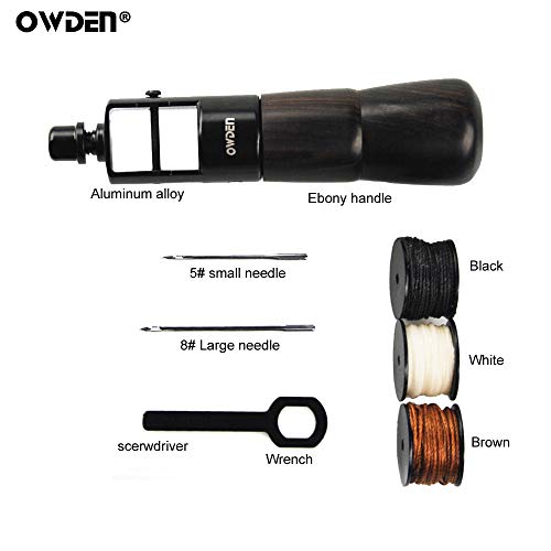 OWDEN Professional Leathercraft Stitch awl tool, Leather Sewing Awl tool for leather,Belt,Canvas,Fabric,Bag repair lockstitch tool set.Speedy Stitcher Professional leather craft tool.(3 Thread Colors) - Image 2