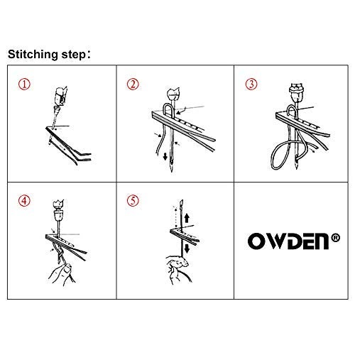 OWDEN Professional Leathercraft Stitch awl tool, Leather Sewing Awl tool for leather,Belt,Canvas,Fabric,Bag repair lockstitch tool set.Speedy Stitcher Professional leather craft tool.(3 Thread Colors) - Image 5