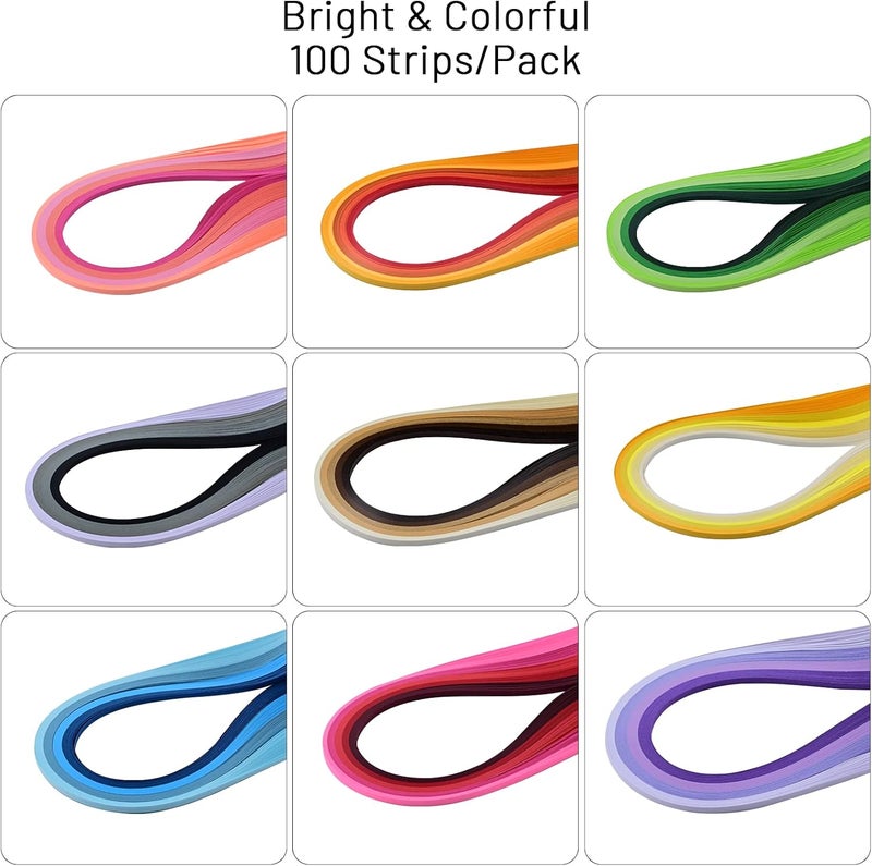 YURROAD Paper Quilling Strips Set，36 Colors 900 Strips Width 3mm Length 39cm - Image 2