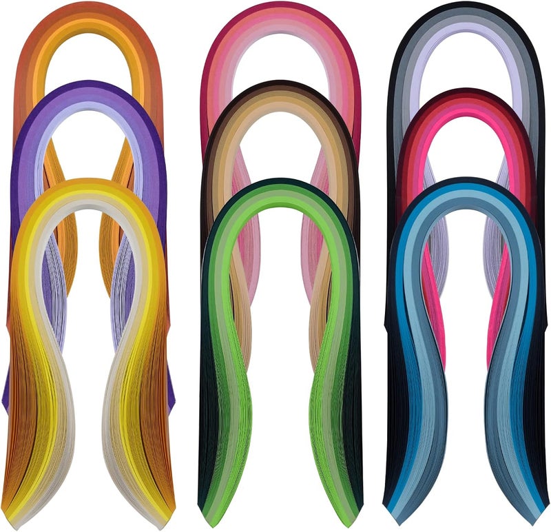 YURROAD Paper Quilling Strips Set，36 Colors 900 Strips Width 3mm Length 39cm - Image 1