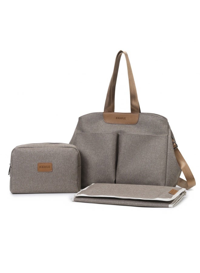 Multifunctional Tote and Shoulder Mommy Bag Set - 3 Pieces
