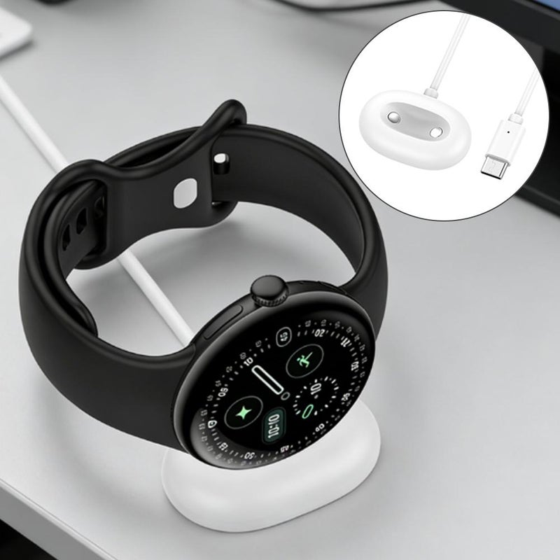 كابل شحن وشاحن متوافق مع Pixel Watch 4 (41mm/45mm) – كابل بطول 1 متر شحن سريع وآمن – تصميم محمول وخفيف - Image 4