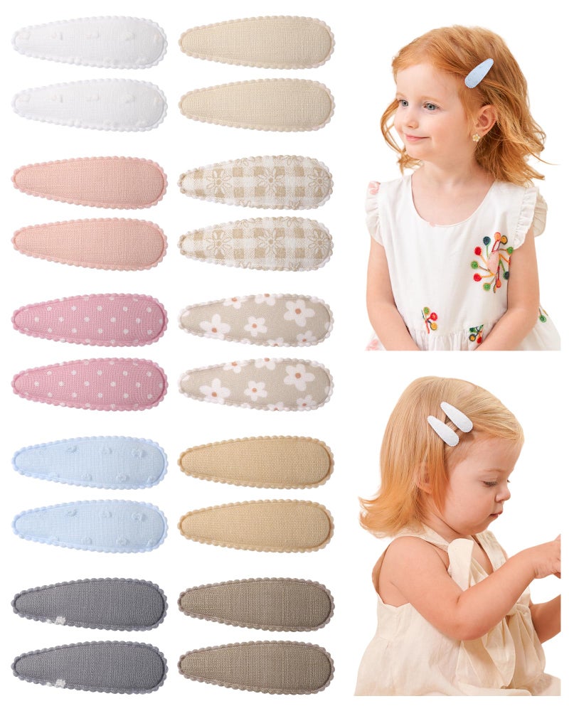 doboi 20Pcs Toddler Hair Clips Hair Barrettes Baby Girls Hair Bows Clips Floral Print Non Slip Snap Hairpins Flower Hair Clips for Girls Kids Toddler Hair Accessories - Image 1
