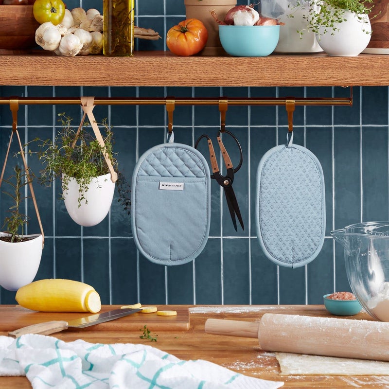 KitchenAid Asteroid Pot Holder 2-Pack Set, Blue, 6.5"x10" - Image 2