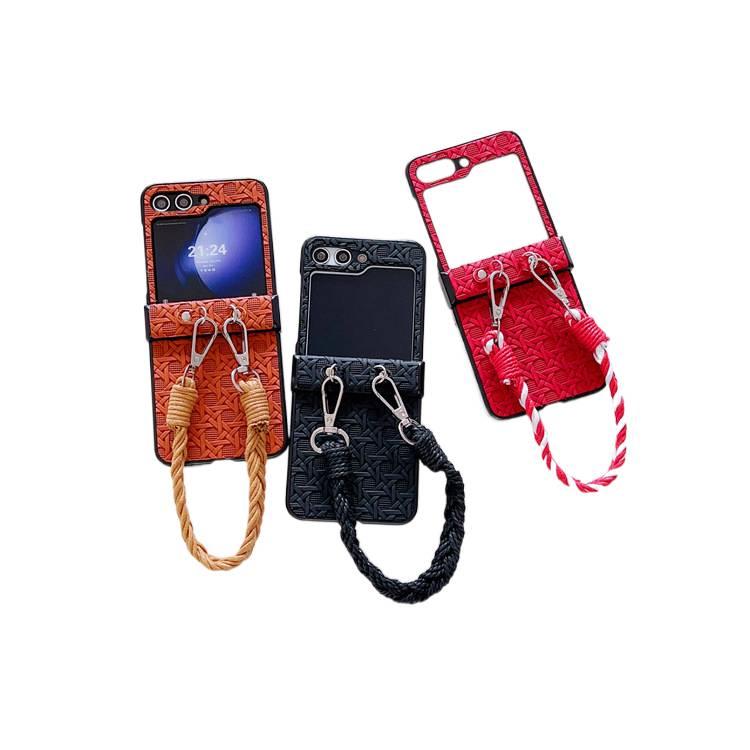 غطاء واقي، حماية من السقوط، مقاوم للصدمات لـ Samsung Galaxy Z Flip 5، أصفر، PU + PU لترتيب الأغراض للاستخدام العملي سهل الحمل - Image 4