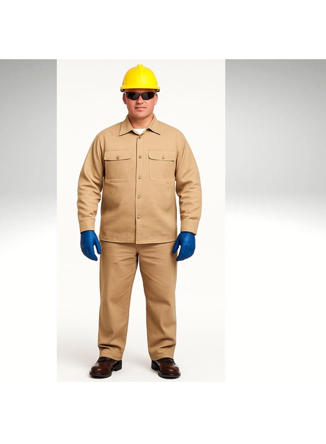 Jsafe Uniform Long Sleeve Work Ware Cotton Coverall 200GS Beige XL