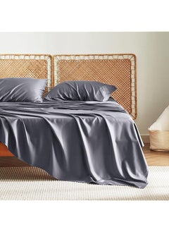 Bedsure Cooling King Size Sheets 100 Percent Viscose From Bamboo Sheets 16 Inch Deep Pocket Cooling Sheets Breathable And Silk Like King Sheets Hotel Bedding Sheets And Pillowcases Gray  - Image 5