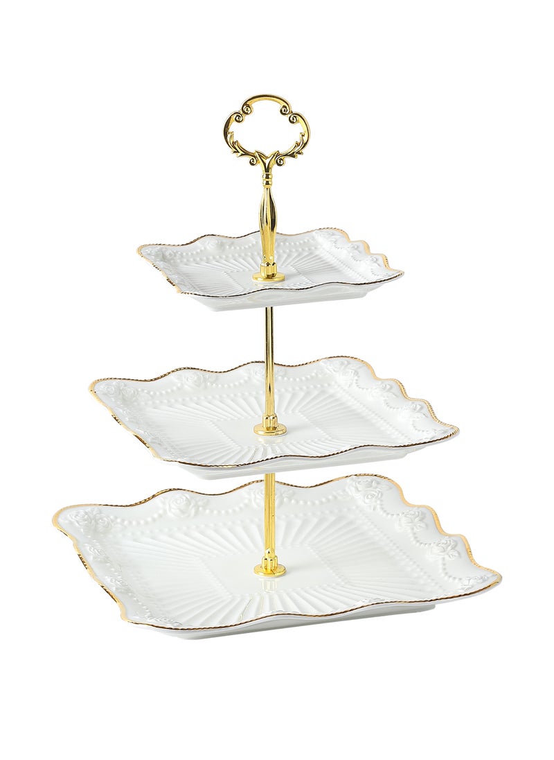 Life Smile Life Smile 3-tier Cake Stand ,Kitchen Countertop Storage Vegetable Basket Stand - Large Fruit Bowl,Decorative Serving Dish Fruits Snacks Display for Table Decoration  - Image 1