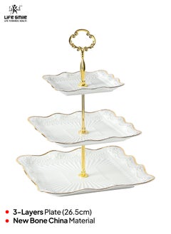 Life Smile Life Smile 3-tier Cake Stand ,Kitchen Countertop Storage Vegetable Basket Stand - Large Fruit Bowl,Decorative Serving Dish Fruits Snacks Display for Table Decoration  - Image 2