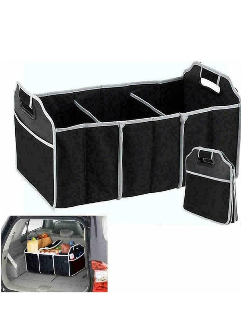 SYOSI - Car Boot Organiser, Foldable Non-slip Tidy Bag with Multi Compartments, Large Capacity Trunk Organizer with Carrying Handle for Car Suv, Jeep, Sedan - Image 1
