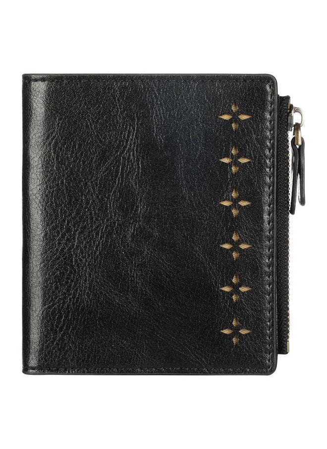 Lavemi - Ultra Thin Small Compact Leather Womens Girls Wallets Rfid Blocking Credit Card Holder For Women(1Black) - Image 1