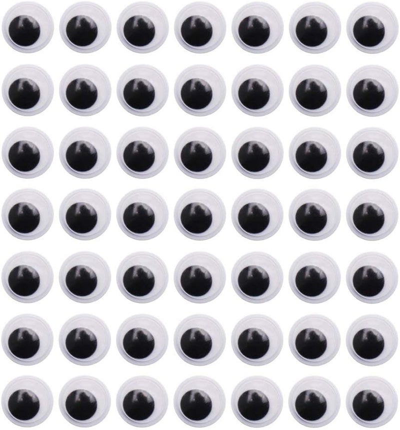 Decora 1000 Pieces 18mm Round Wiggle Toy Eye Plastic Googly Eyes with Self-Adhesive for Crafts Making - Image 1