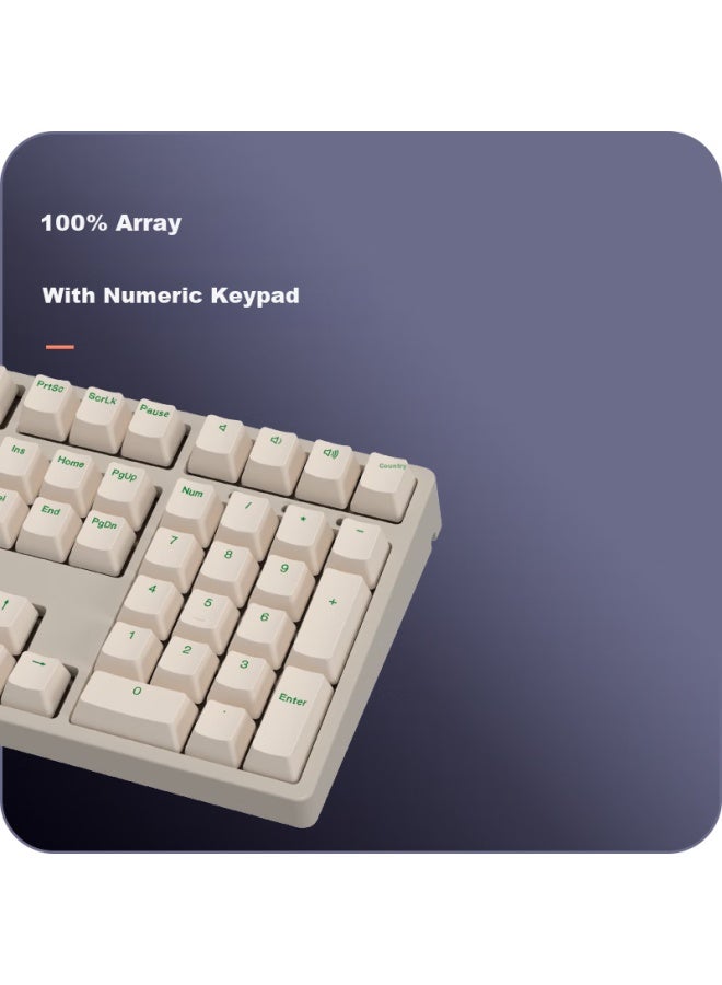 Ikbc C108 Mechanical Keyboard, Wired Mechanical Keyboard With 108 Keys, Gaming Keyboard For Office Typing, Good Feel Computer Keyboard, Cherry Keyboard, New Year Gift, Coffee Color Brown Switch Wired - Image 3