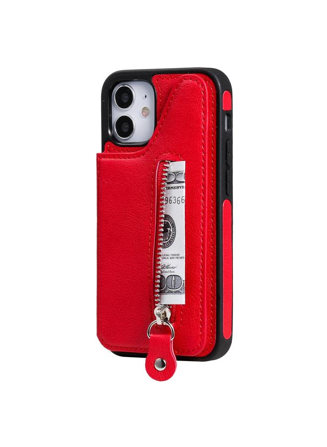 S-TOP Case For iPhone 12 mini Solid Color Double Buckle Zipper Shockproof Protective Case - Image 2